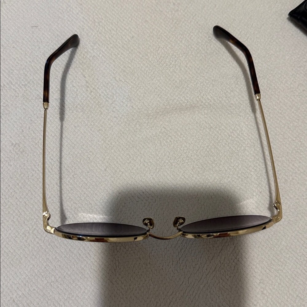 CHANEL Gold Round Sunglasses with Black Lenses - Picture 2 of 5